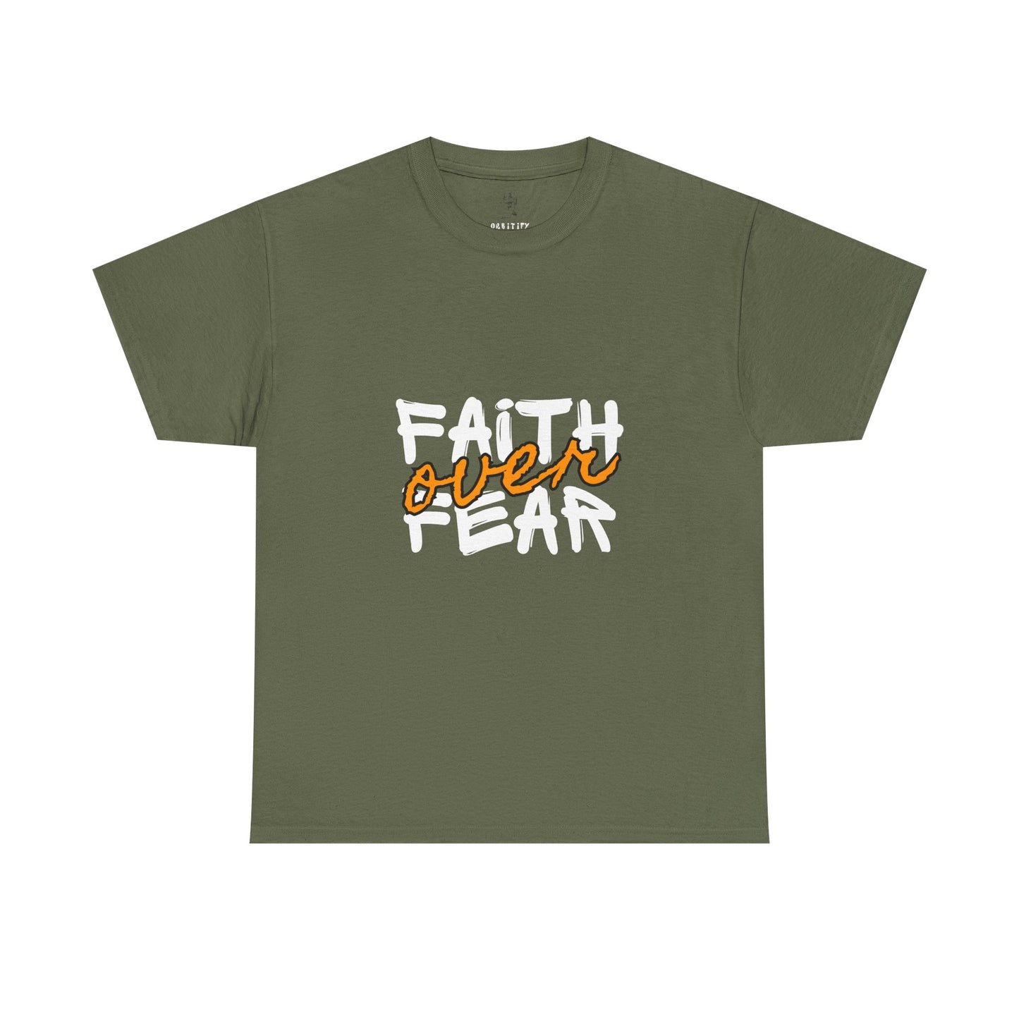 Faith Over Fear Unisex Heavy Cotton Tee, Inspirational T-Shirt, Motivational Gift, Positive Vibes Apparel, Casual Everyday Wear