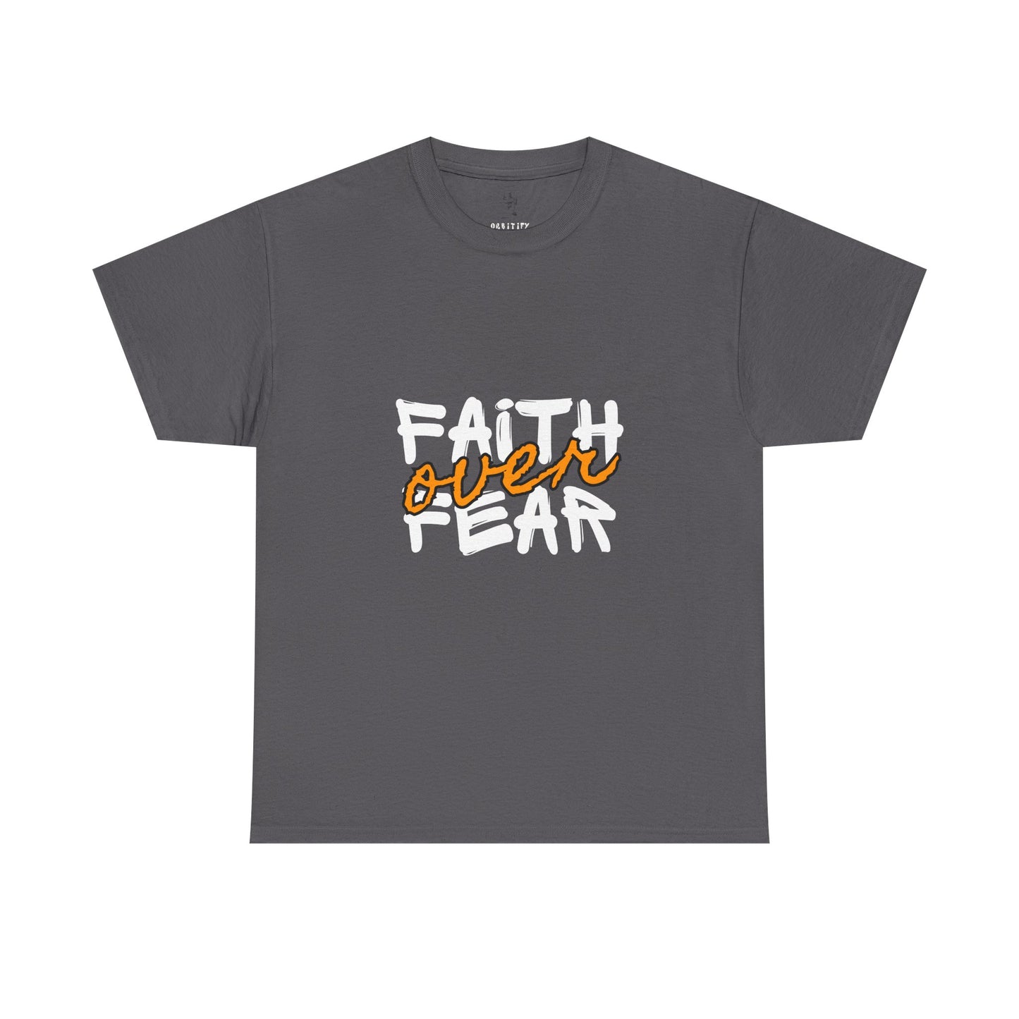 Faith Over Fear Unisex Heavy Cotton Tee, Inspirational T-Shirt, Motivational Gift, Positive Vibes Apparel, Casual Everyday Wear