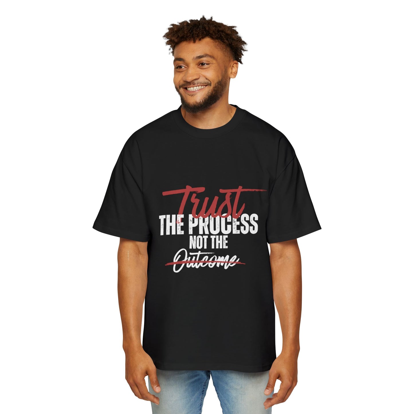 Men's Oversized Motivational Tee - Trust the Process, Casual Wear, Gift for Him, Fitness Apparel, Everyday Comfort