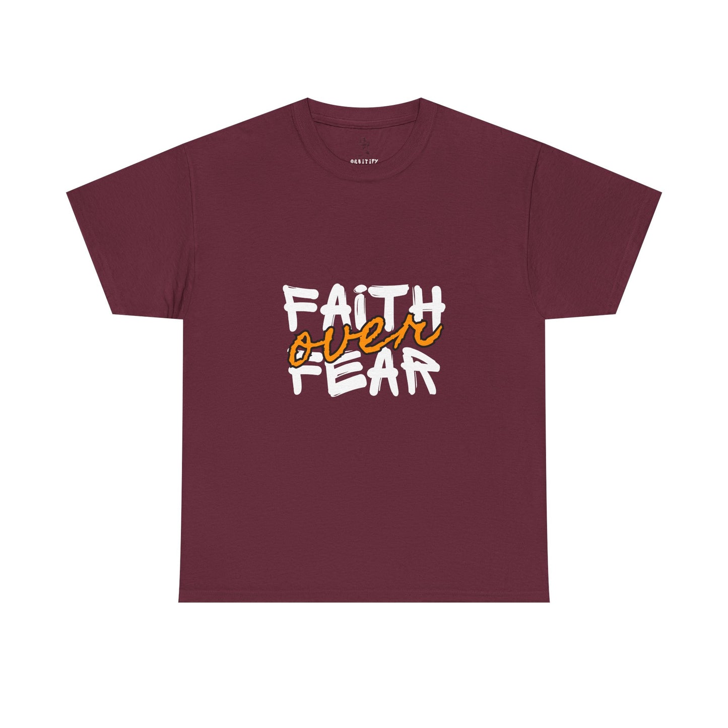 Faith Over Fear Unisex Heavy Cotton Tee, Inspirational T-Shirt, Motivational Gift, Positive Vibes Apparel, Casual Everyday Wear