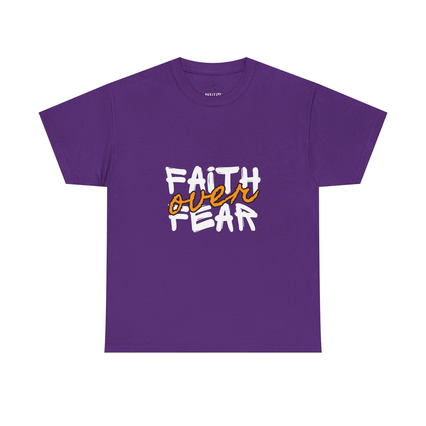 Faith Over Fear Unisex Heavy Cotton Tee, Inspirational T-Shirt, Motivational Gift, Positive Vibes Apparel, Casual Everyday Wear