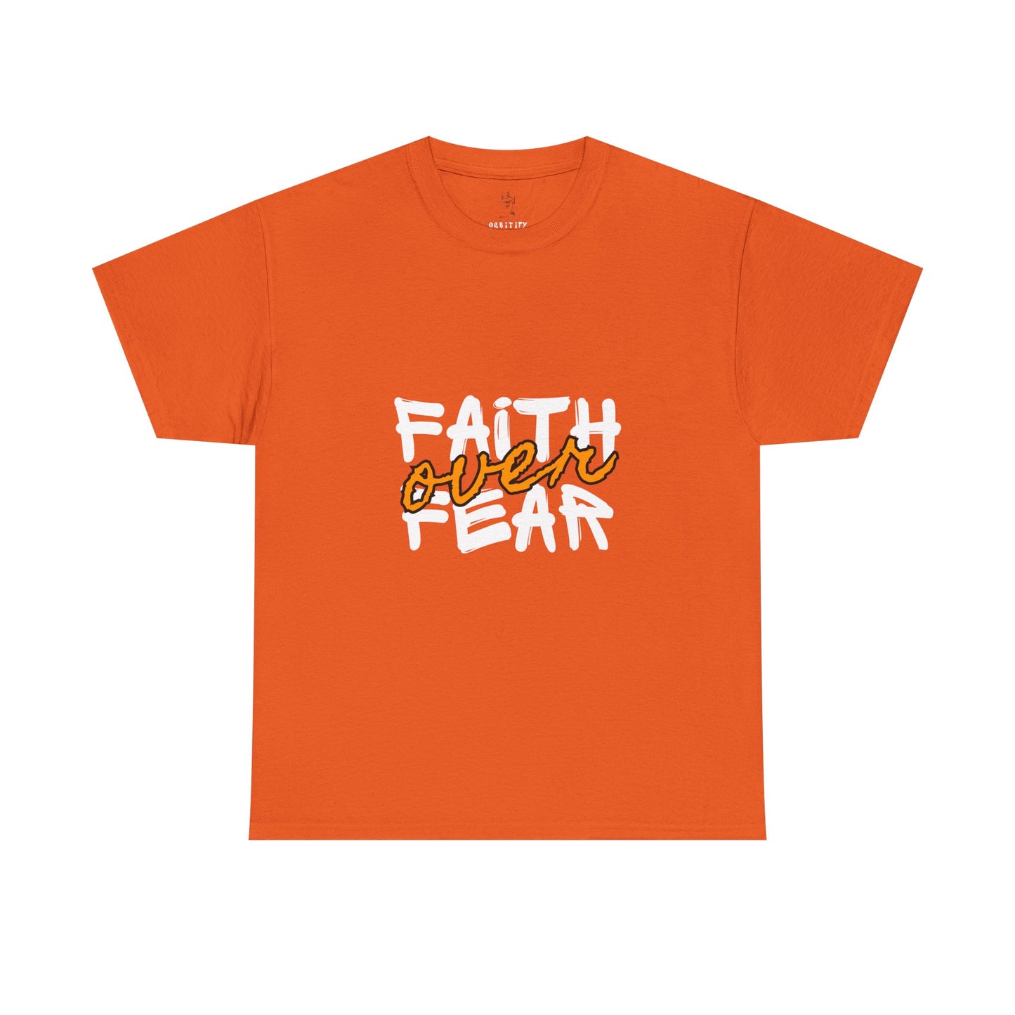 Faith Over Fear Unisex Heavy Cotton Tee, Inspirational T-Shirt, Motivational Gift, Positive Vibes Apparel, Casual Everyday Wear