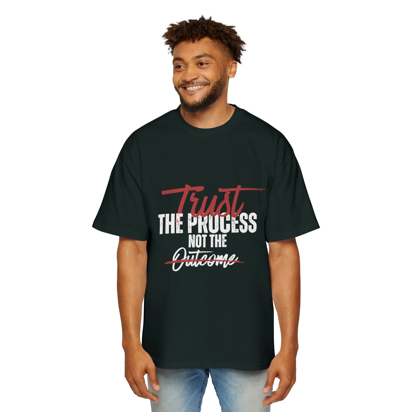 Men's Oversized Motivational Tee - Trust the Process, Casual Wear, Gift for Him, Fitness Apparel, Everyday Comfort